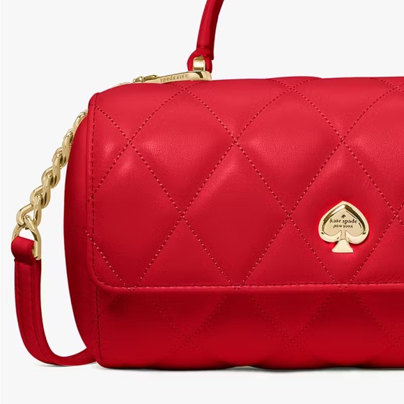 ♠️kate spade Heart Barrel Quilted Crossbody, Ruby Red NWT - Picture 4 of 7
